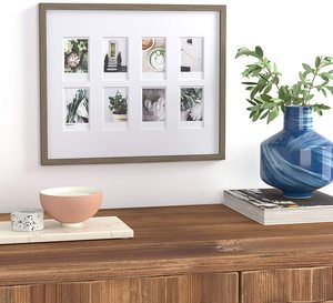 Basics Photo <strong>Frame</strong> for Use with Instax - 8-<strong>Opening</strong> - 3.25&quot;x2&quot;, Barnwood Wooden Photo <strong>Frame</strong> - Product Image 1
