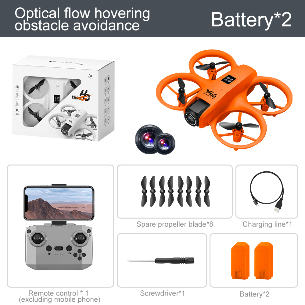 Drone orange avec 2 batteries