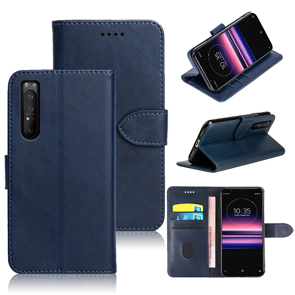 Capa de couro para sony xperia 1 iii xperia 10 iv, capa carteira com fivela magnética