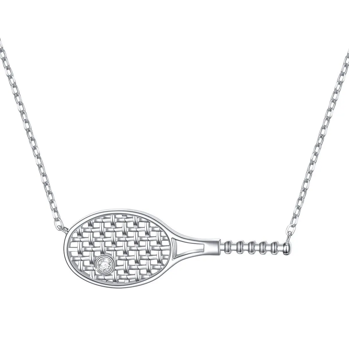 Ingrosso collana pendente per racchetta da Tennis gioielli in argento Sterling di alta qualità S925