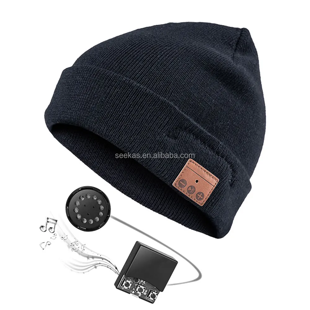 Bluetooth Beanie Hat with Headphone Wireless Knitted Beanie for Women Girls Built-in Mic and Speakers Winter Music Beanie