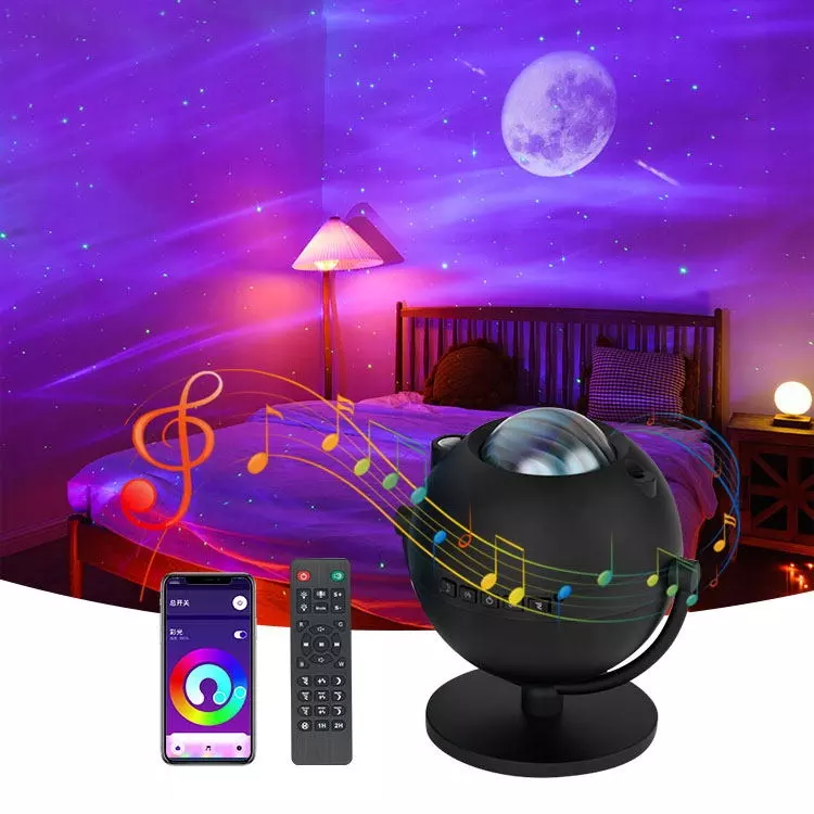 RSH Tuya Wifi Ble LED Desktop Moon Star Projector Lamp Bedroom Baby Kids Night Light Music Player Starry Sky Projector Light