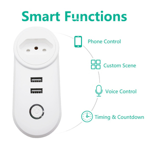 LEDEAST PA8-BR Großhandel Multifunktions-Wifi Smart Plug Dual Usb 220V Tuya APP Fernbedienung <span class=keywords><strong>Timer</strong></span> Smart <span class=keywords><strong>Socket</strong></span>