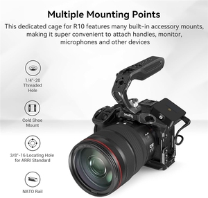 SmallRig Aluminum Alloy R10 Cage with 1/4&quot;-20 and 3/8&quot;-16 Threaded Hole and Quick Release Plate for Canon R10-4004 - Product Image 2