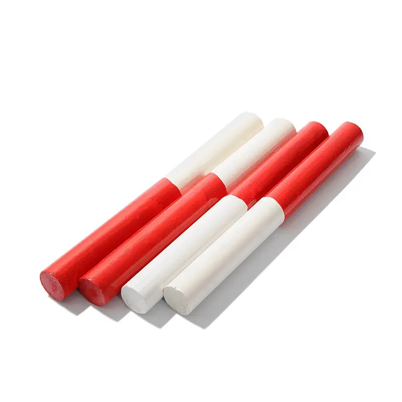 Pista y campo de bastón de madera maciza baton rojo y blanco alternativo diámetro 3,4 cm