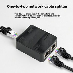 1合2网络分离器1000Mbps RJ45适配器千兆转换器互联网以太网8P8C扩展器插头扩展 - Product Image 6