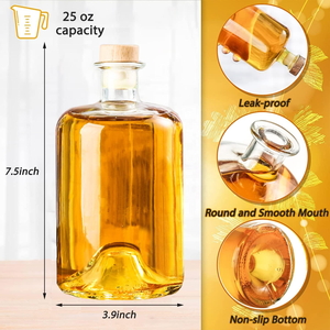 Büyük kapasiteli cam şarap şişesi 1750ml 1.75l şeffaf votka şarap şişesi özelleştirilmiş hacim şarap şişesi - Product Image 3