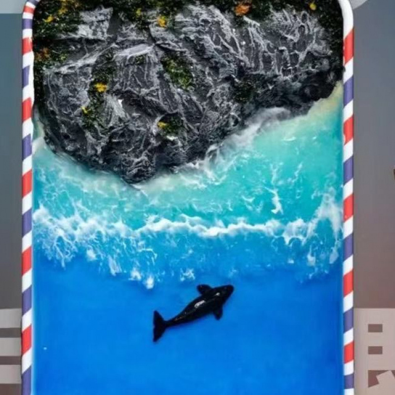 Bleu Solitaire, baleine incluse.