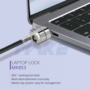 MK853 High Security Tablet <strong>Notebook</strong> Zinc Alloy Computer Lock Keyed Wire Anti-theft Standard Slot Laptop Cable Lock