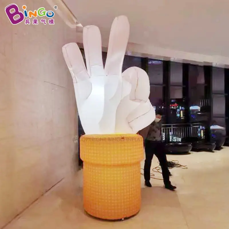 Nhà Máy quảng cáo trực tiếp thiết bị Inflatable tay OK dấu hiệu cử chỉ Inflatable Led Finger mô hình cho hiển thị