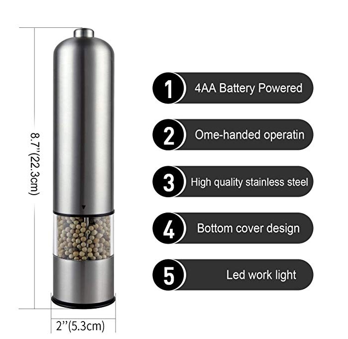 Manufactures/Supplier black pepper Amazon Top Seller spice maker Mill Salt and Pepper Grinder for Kitchen