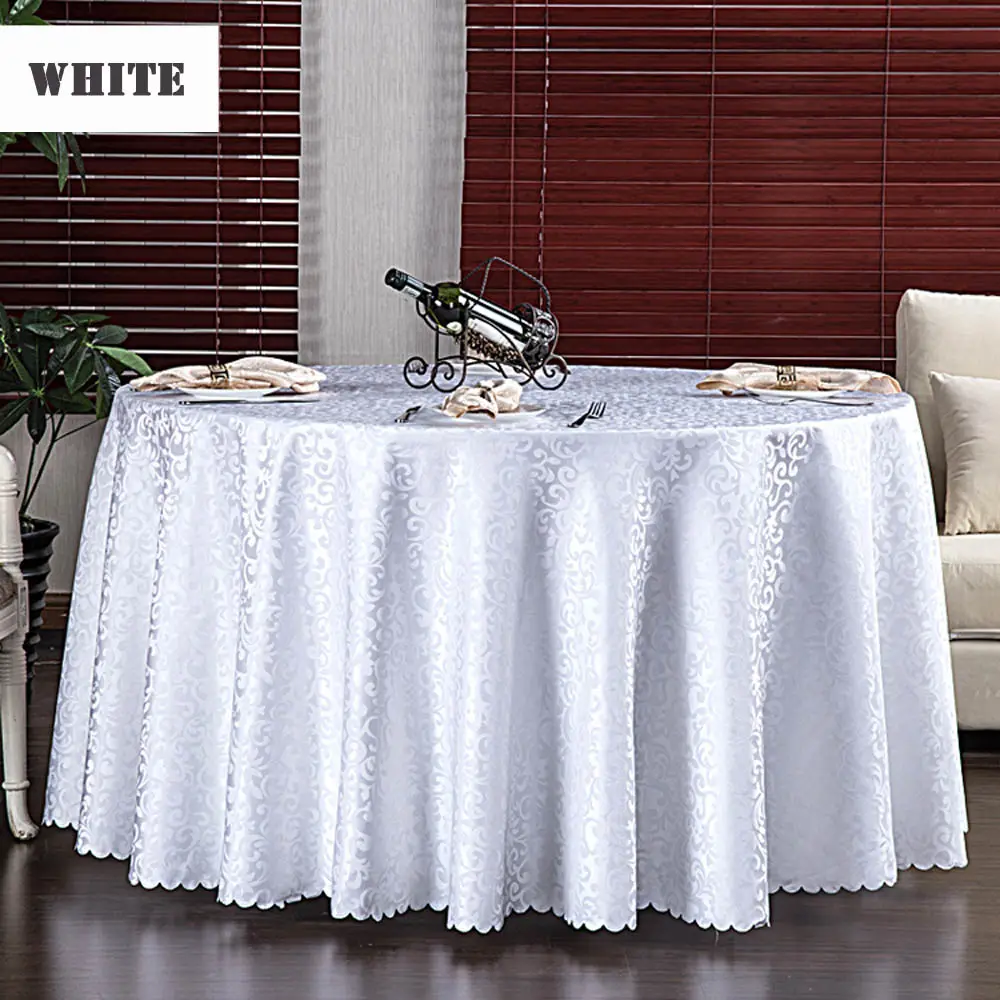 De Lujo 132 redondo blanco de tela de mesa redonda para boda poliéster