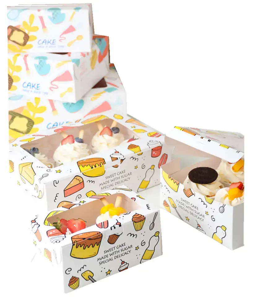 2023 venda quente China atacado personalizado polpa biodegradável caixa sobremesa papel caixas caixa saco