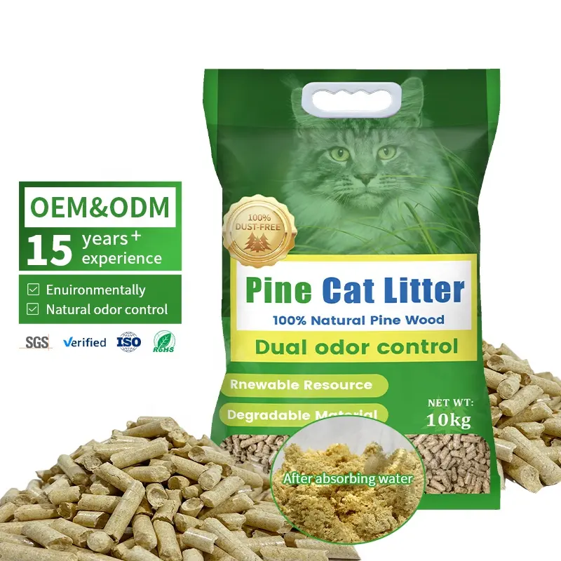 공급 업체 경제 분해성 천연 소나무 식물 OEM/ODM 소나무 나무 고양이 쓰레기 최고 가격