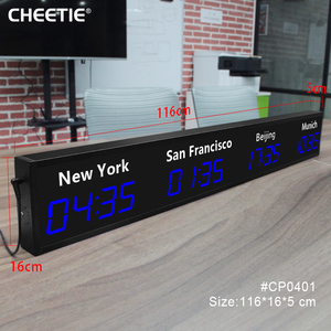 CHEETIE CP034可定制城市贴纸壁挂式世界时区办公室家居装饰时钟