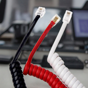 สายเคเบิล4P4C โทรศัพท์แบบเกลียว4แกน30AWG สายเคเบิลเครือข่ายตัวนำทองแดงบริสุทธิ์แจ็กเก็ต RJ9 RJ11 UTP SHIELD - Product Image 2