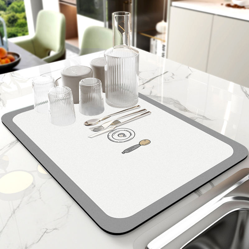 All the tableware was gray.