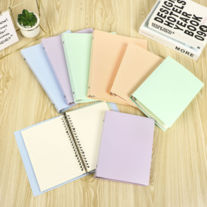 A5(20 agujeros)/B5(26 agujeros) Cuaderno de carpeta de color pastel suave recargable con divisor de índice pastel