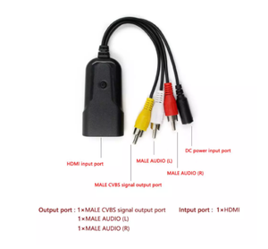 Caja Convertidora de vídeo HDMI-compatible con adaptador AV, miniconvertidor de vídeo HD HDMI-c a RCA AV/CVSB L/R, 1080P HDMI2AV, compatible con salida NTSC PAL - Product Image 2