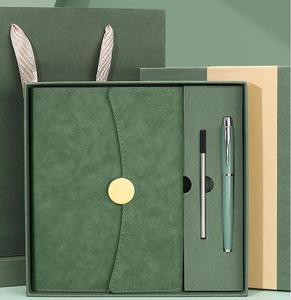 Promocional A5 PU Couro Negócios Notebook Pen Escritório Corporativo <span class=keywords><strong>Notepad</strong></span> Gift Set Caixa de Presente Elegante para Profissionais De Negócios