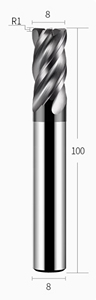 70 derece Tungsten çelik yuvarlak burun freze kesicisi 4 kenar dairesel ark kesici karbür ısıl işlem kalıp çelik - Product Image 5