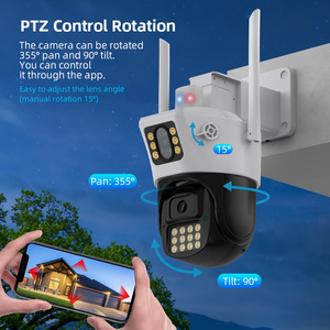 Alarma audible con luz inteligente 2K HD Wifi PTZ Cámara exterior 6MP Lente dual Pantalla dual AI Seguimiento automático Cámara de seguridad de red IP - Product Image 4