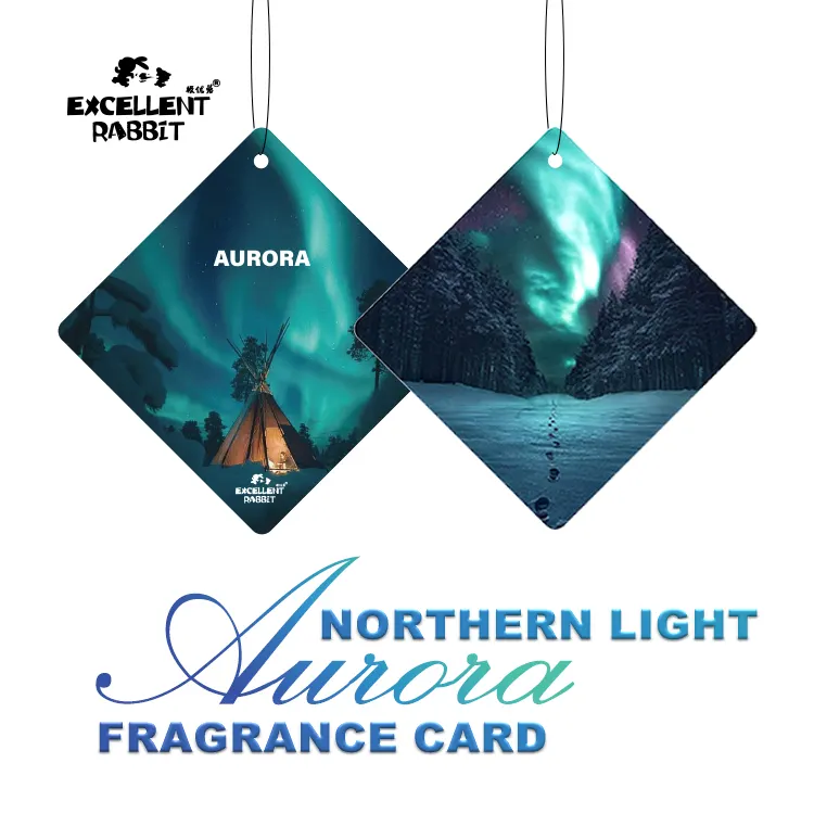 Toptan Aurora kuzey ışık aromaterapi karmaşık koku kokulu yüksek kaliteli çift taraflı baskılı Premium hava spreyi