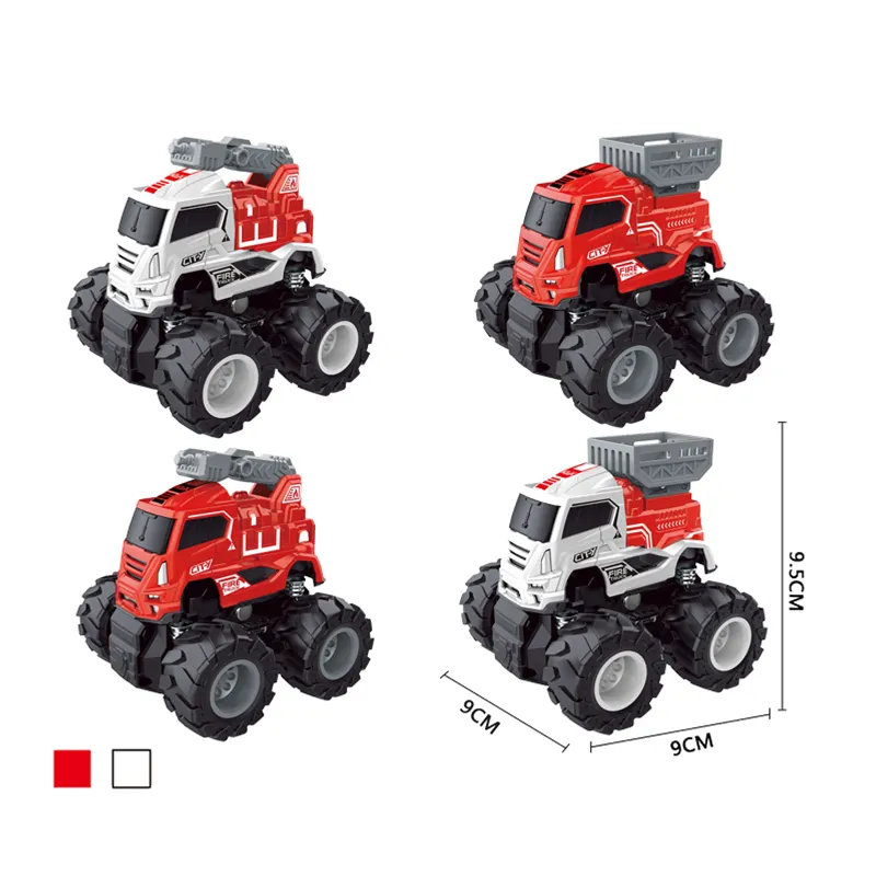KLX Venda por grosso de veículos de brinquedo de liga de brinquedo para crianças, veículo de brinquedo de fricção para caminhão de bombeiros de inércia fundido 4x4