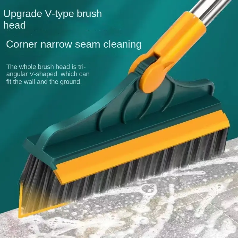 Cepillo de suelo cepillo de baño Limpieza de costuras de suelo herramienta mágica lavado de baño lavado de pared mango largo Limpieza de costuras de cerdas duras