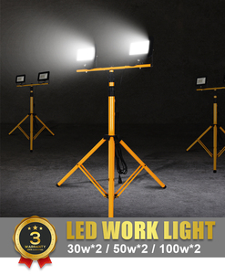 三脚の高さ調節可能なデュアルヘッドまたは屋外で使用するための1つのヘッドLEDフラッドライトを備えた100個のLED作業灯 - Product Image 3