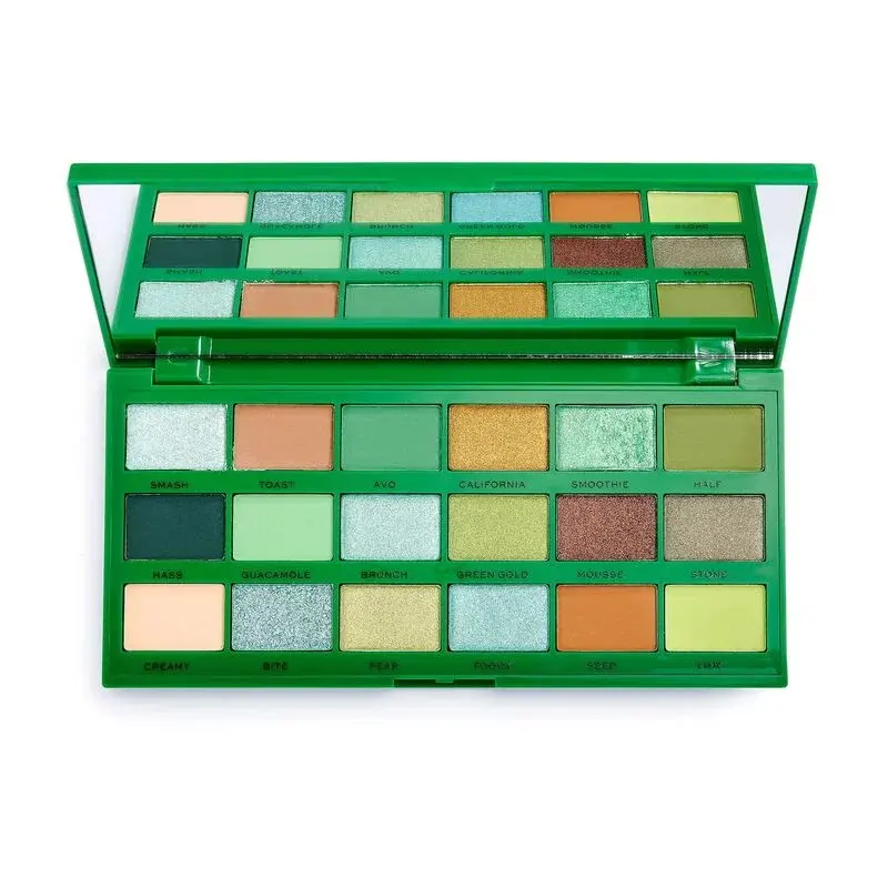 ODM/OEM Popular paleta de sombra de ojos verde aguacate nuevo estilo cosméticos sombra de ojos