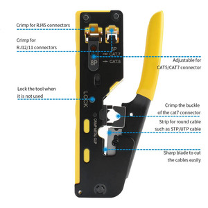 มัลติฟังก์ชั่น cat5e cat6 cat7 Crimper rj11 RJ12 RJ45 ผ่านสายเคเบิลเครือข่ายคีม ez CRIMPING เครื่องมือ - Product Image 2
