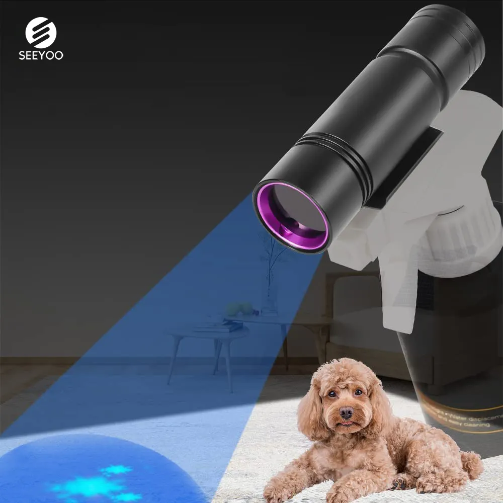 Torcia UV professionale 365nm Blacklight torcia a LED luce nera per macchia secca cane da compagnia gatto rilevazione di urina scorpione caccia