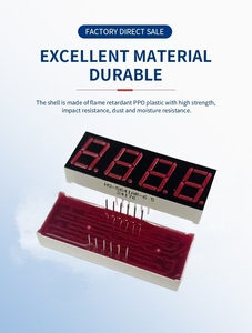 0,56-Zoll 7-Segment-Digitalanzeige 4-stellige schwarze Oberfläche Rot Vinyl Hochglanz rot Farbe für elektrische Produkte - Product Image 3