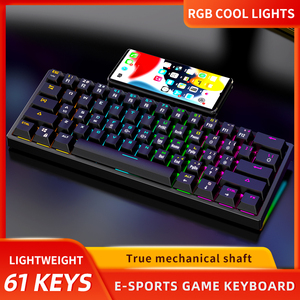 <strong>Custom</strong> 61 <strong>Keys</strong> Pudding Keycap Wired RGB LED 60% Gaming Mechanic <strong>Keyboard</strong> USB Interface New Hot Swap with Transparent Cover - Product Image 2