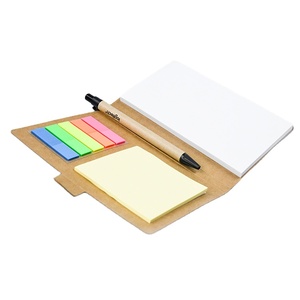 Mini notas adhesivas personalizadas promocionales con impresión personalizada, blocs de notas Kraft con bolígrafo - Product Image 3