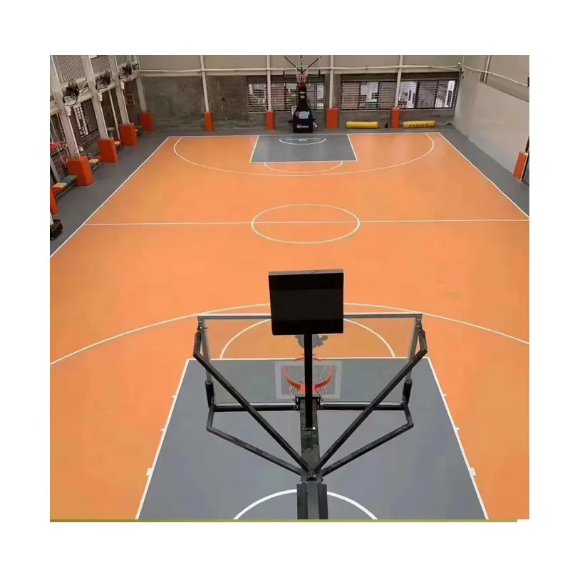 Grosir lampu basket lantai olahraga pvc awet antiselip ubin lapangan olahraga lantai basket stadion dalam ruangan