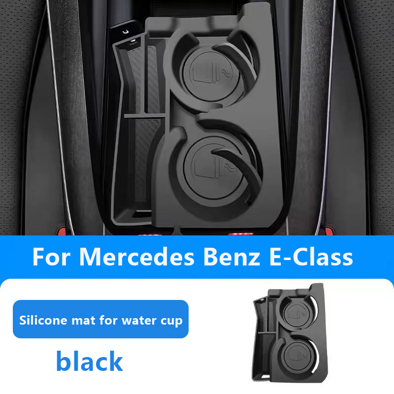 Tapis en silicone noir pour porte-gobelet, Mercedes Benz Classe E