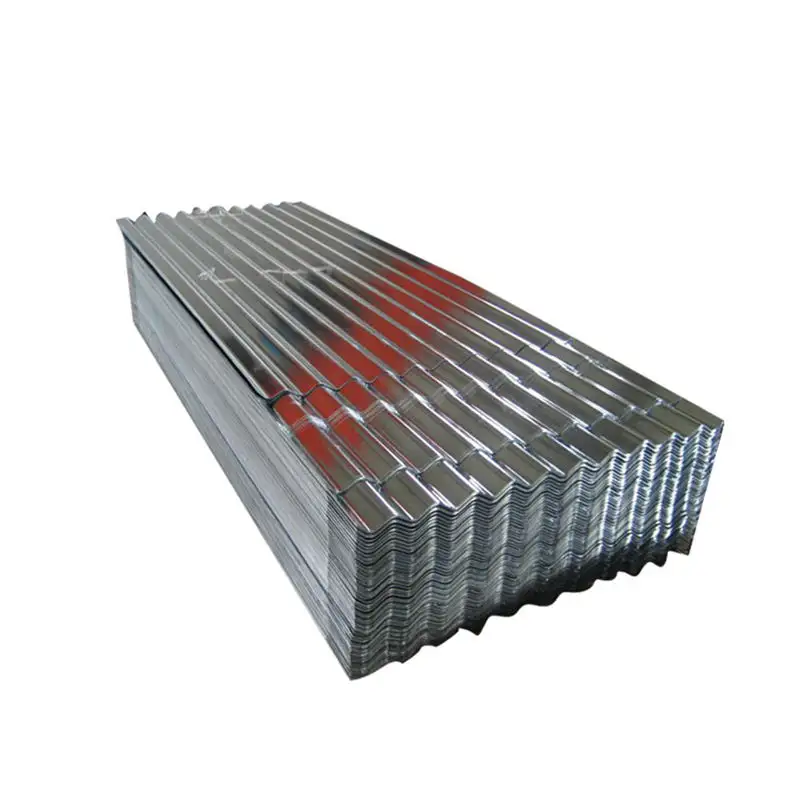 0,14-0,6mm de espesor de acero galvanizado Corrug Metal Tejas Zinc Plateado Corrugado para techos Paneles Placas de techo