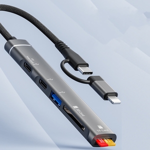 Apple Android TF için yerleştirme istasyonu/USB kart okuyucu USB/tip-c kadın çok fonksiyonlu 5-Port Hub - Product Image 3