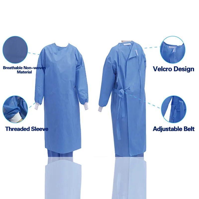 Robes chirurgicales médicales jetables pour l'OEM d'usine d'hôpital