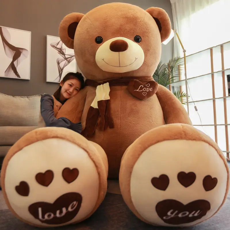 Kích thước lớn khổng lồ nhồi bông gấu bông lớn đồ chơi sang trọng Ngày Valentine dễ thương kích thước lớn Gấu bông Da Búp Bê động vật mềm đồ chơi sang trọng