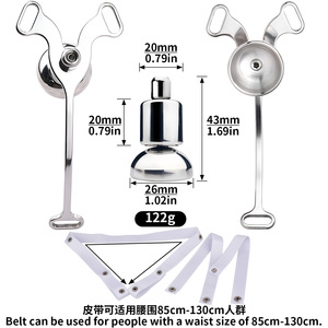 قفص قطعة لوحة معدنية قفل العفة ذكور كائن اصطناعي ضغط القضيب ضبط من نوع منحني خطاف قطع القفل على شكل وعاء - Product Image 5