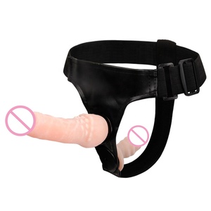 Realistic Double Head Strap on Dildo with Belt for Lesbian <strong>Sex</strong> - Product Image 2