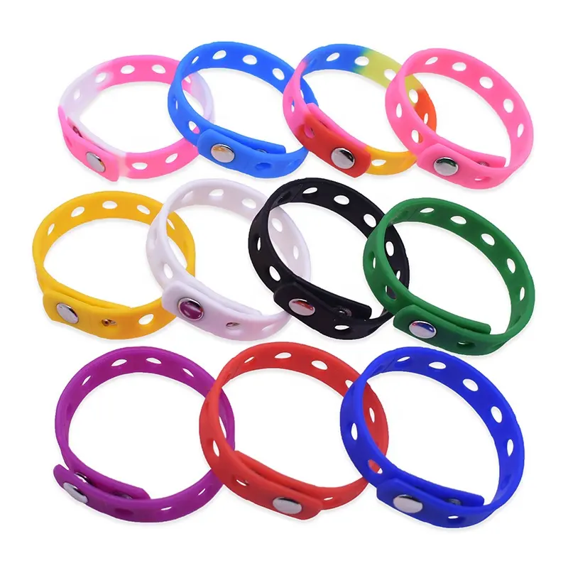 Bracelet en caoutchouc coloré pour enfants, cadeau promotionnel, bracelet à breloques en silicone réglable