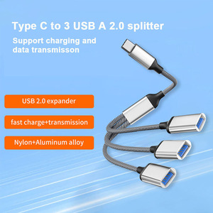 USB Y Splitter Cáp Cho Sạc <span class=keywords><strong>OTG</strong></span> 3 Trong 1 USB C Nam Để 3 USB 2.0 Nữ Extender Hub Dữ Liệu Sạc Adapter - Product Image 2