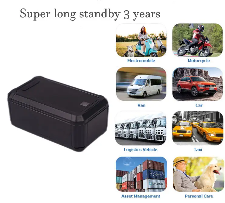 Long Life Battery 43000mah Gps Tracking Device Motorcycle GPS Tracker Super Long Standby GPS 3 Years 2G GPRS  4G GPRS  75*42*30