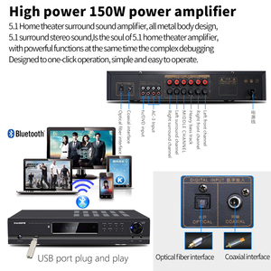 Mini 5,1 sistema de sonido de cine en casa 3D envolvente USB/TB/fibra/Coaxial 5,1 amplificador envolvente combinado sistema de altavoces satelitales - Product Image 4