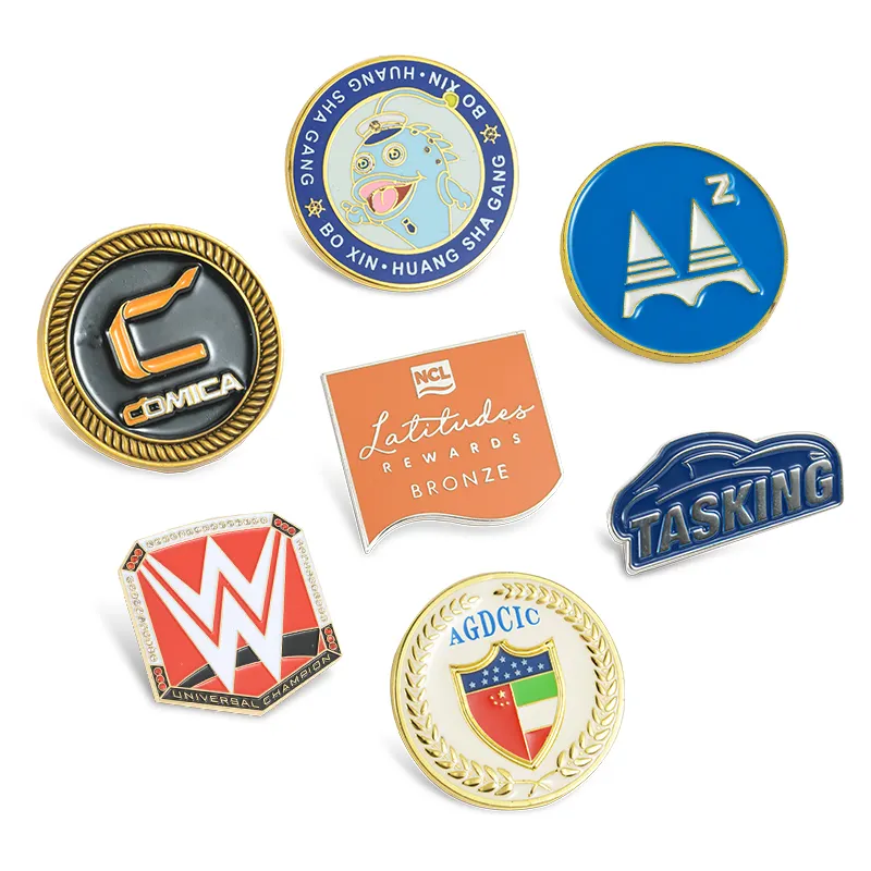 Free Sample Factory Manufacturer High Quality Custom Lapel Pins Metal Badge Silver Gold Metal Hard Enamel Pin For Company Employ