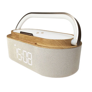 5 in 1 sveglia digitale portatile per altoparlante Bluetooth con telefono senza fili ricarica notturna luce altoparlante in legno per uso informatico - Product Image 6